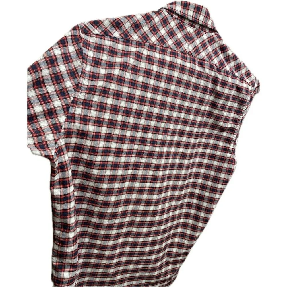 scotch and soda Red Plaid Button-down Shirt men M Cotton Collar Long Sleeve - Picture 3 of 11